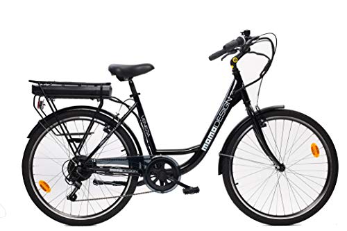 Momo Design Venezia, Bicicletta elettrica a pedalata assistita Unisex Adulto, Nero, Unica