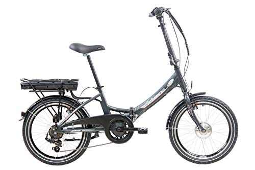 F.lli Schiano E- Star, Bicicletta elettrica Pieghevole Unisex Adulto, Antracite, 20''