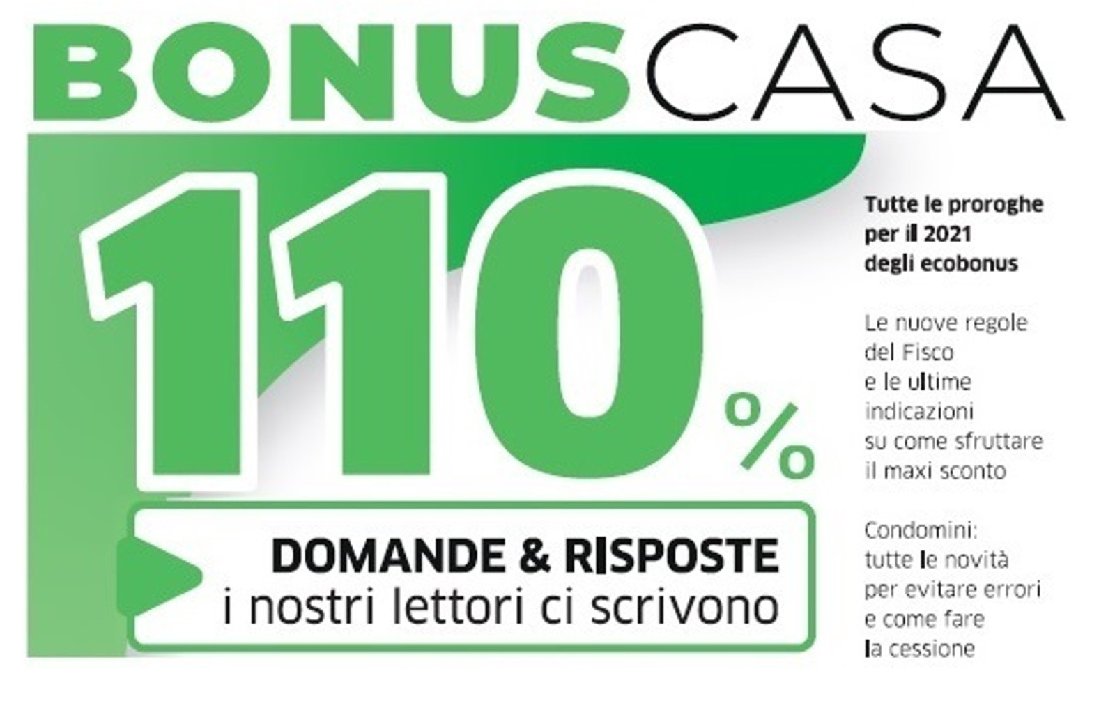 Bonus 110%, oggi in edicola il nuovo inserto gratis con La Provincia