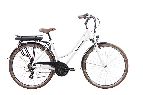 F.lli Schiano E- Ride, Bicicletta elettrica Women's, Bianca, 28''