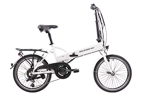 F.lli Schiano E- Sky, Bicicletta elettrica Pieghevole Unisex Adulto, Bianca, 20''