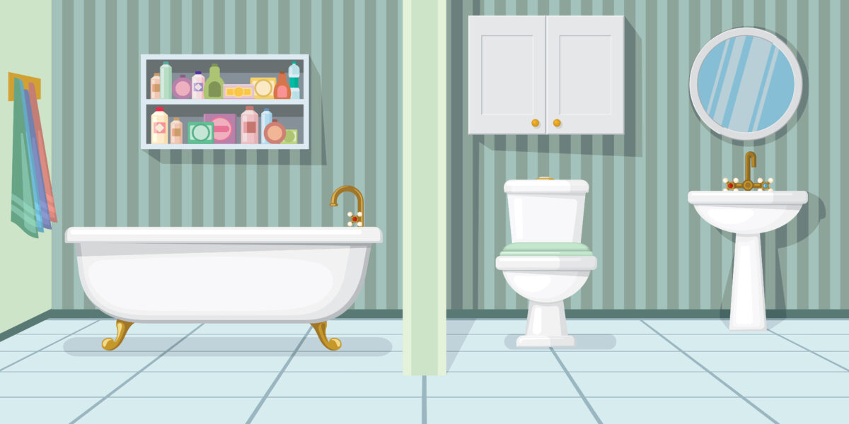 Fashionable bathroom vector illustration