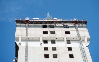 Milano. Progetto cantiere in via Stamira d Ancona 24A piano straordinario di riqualifica superbonus 110 percento (Milano - 2021-03-02, Carlo Cozzoli) p.s. la foto e' utilizzabile nel rispetto del contesto in cui e' stata scattata, e senza intento diffamatorio del decoro delle persone rappresentate