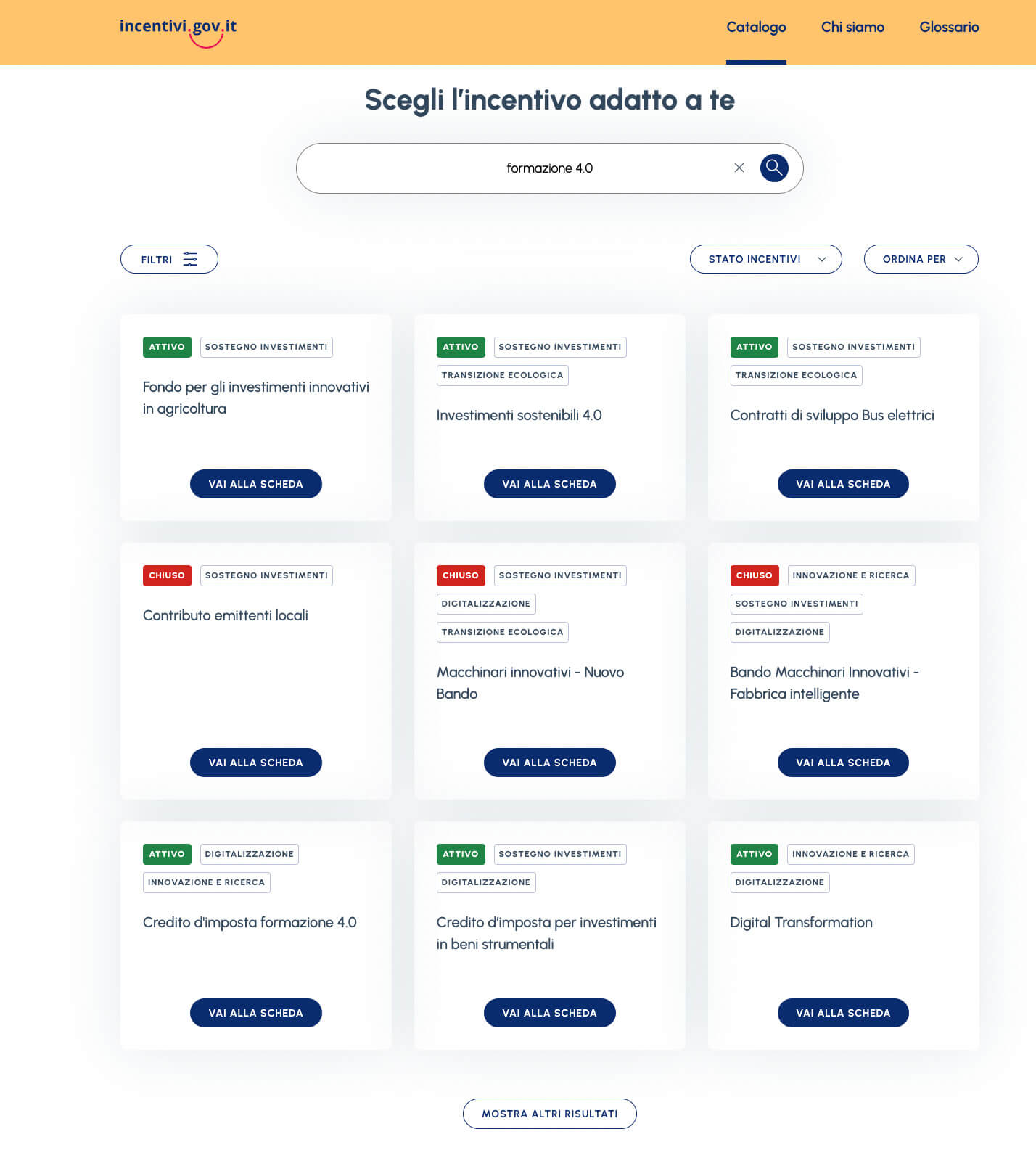 Portale incentivi.gov.it formazione 4.0