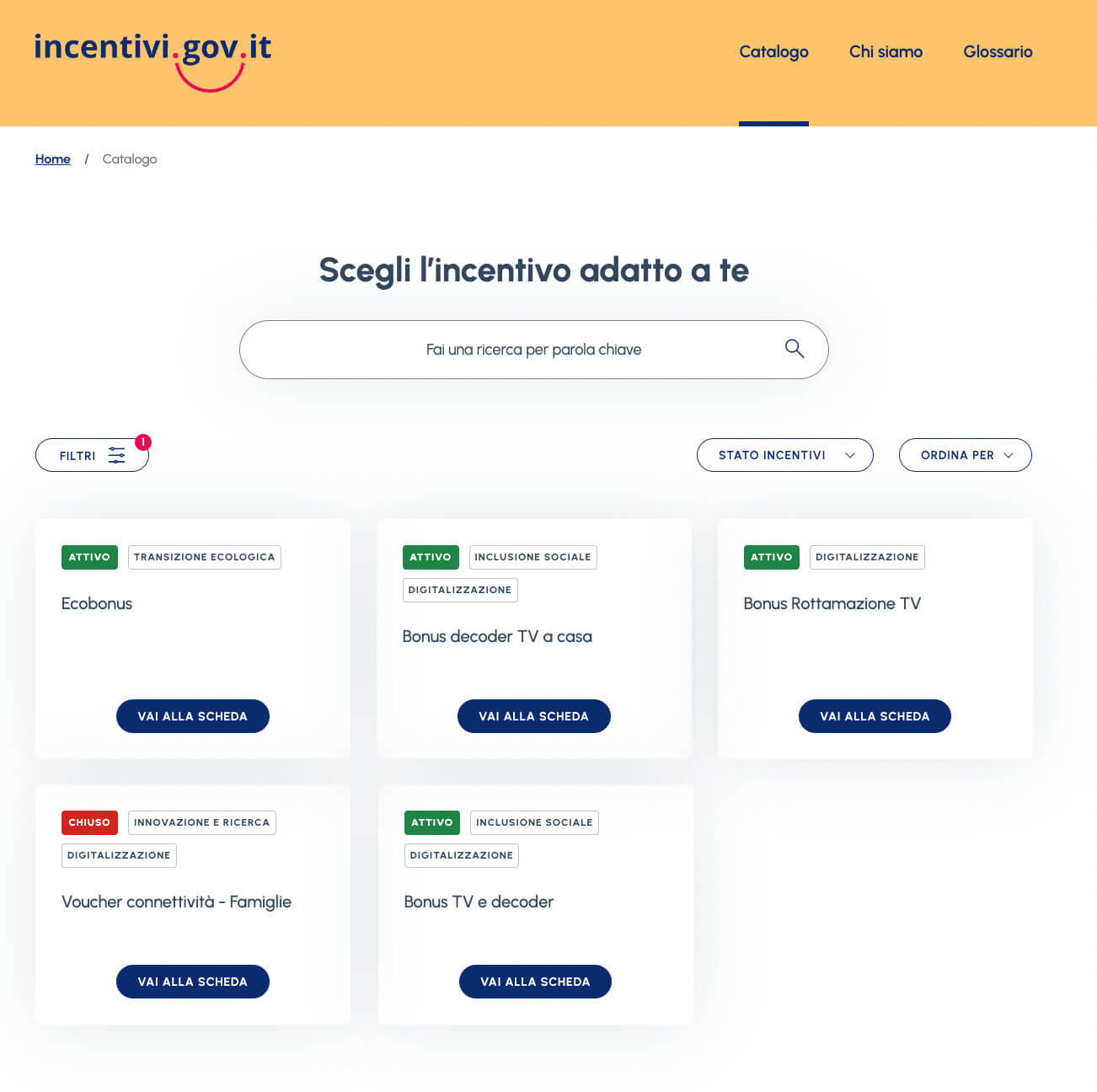 Piattaforma incentivi.gov.it cittadini