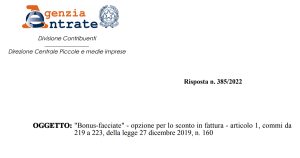 Bonus Facciate 90%: l'Agenzia delle Entrate sullo sconto in fattura - Lavori Pubblici