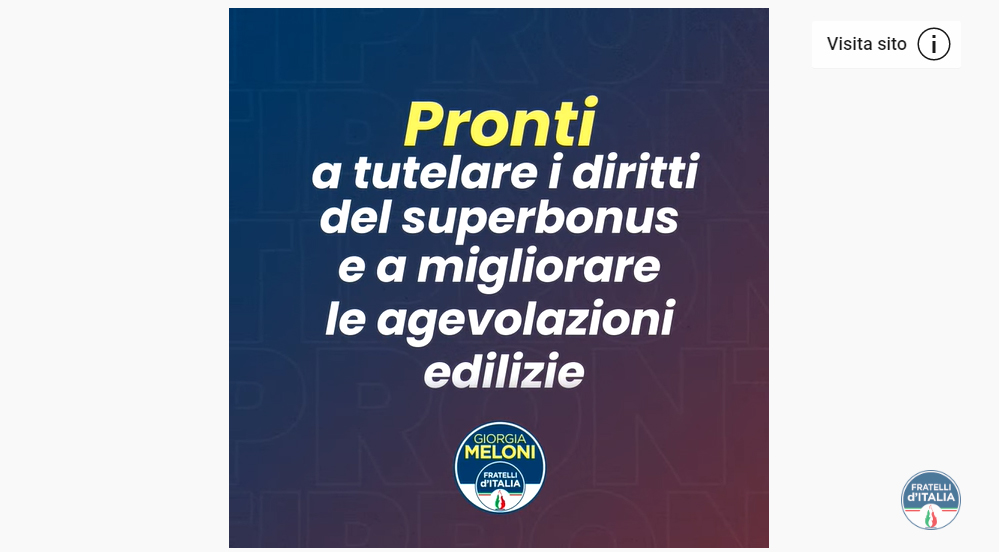 Giorgia Meloni: Pronti a tutelare i diritti del superbonus e a migliorare le agevolazioni edilizie (video) - Giorgia Meloni