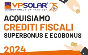 VP Solar estende all’Ecobonus il servizio di acquisto dei crediti fiscali